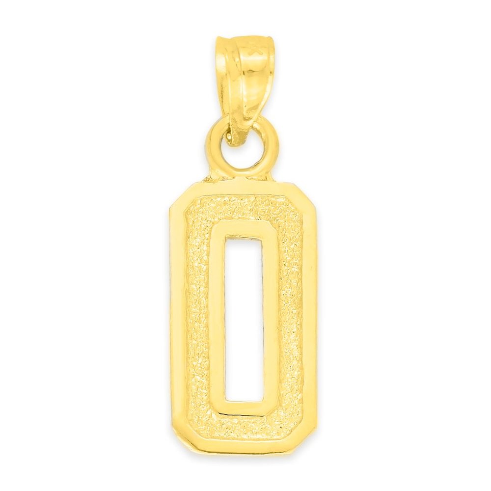 10k Solid Gold Athletic Number Pendant for Necklace Jewelry Gift for Him or Her